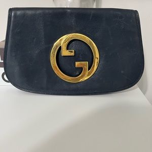 Authentic Vintage Navy Blue Gucci Clutch